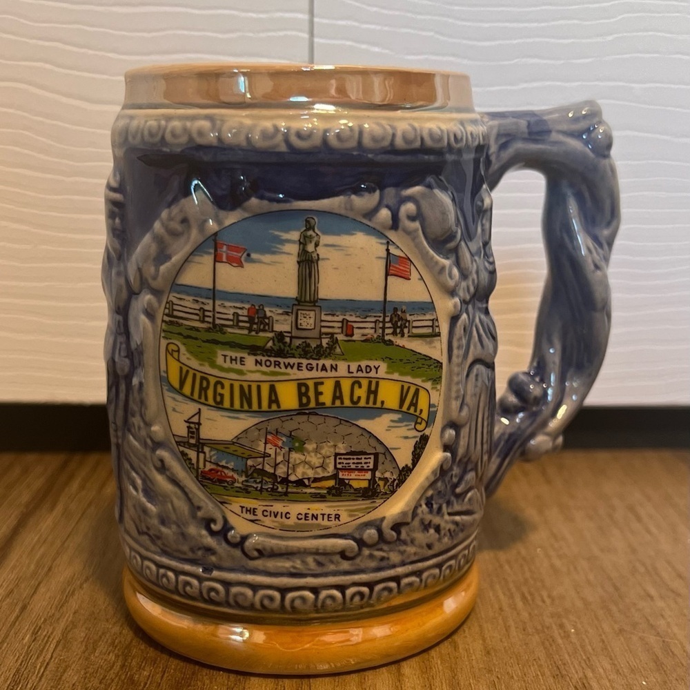 Vintage Virginia Beach, VA Souvenir Stein Mug